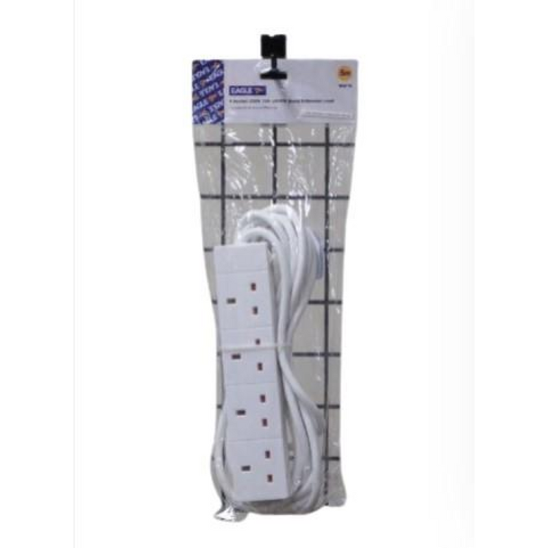 Eagle 4 Gang 5 Metre 13 A Extension Cable- E201CF