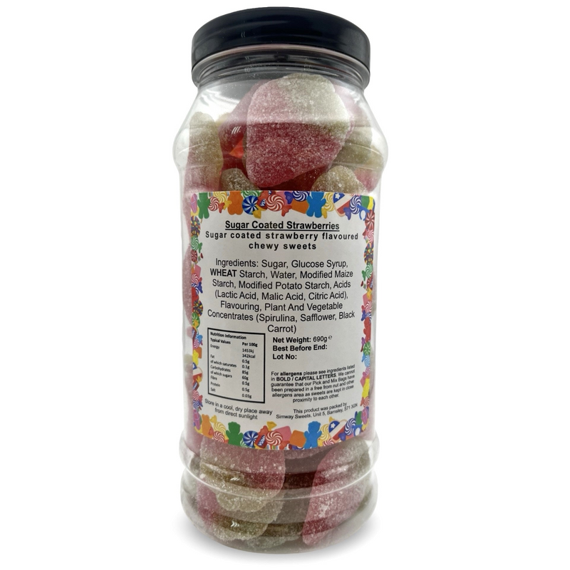 Fizzy Strawberries Retro Sweets Gift Jar - 690g