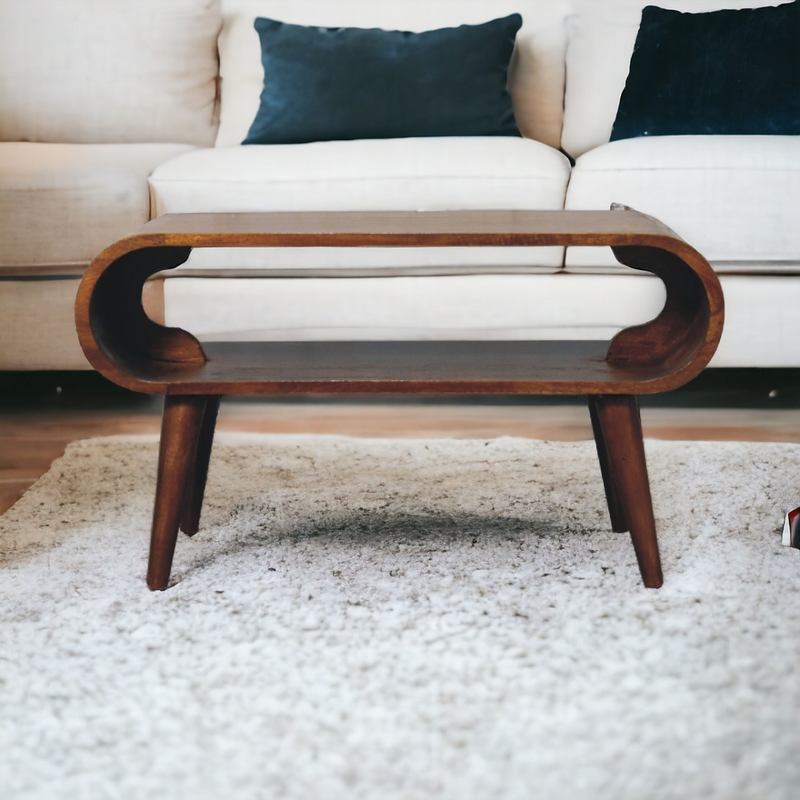 Artisan Furniture Solid Wood Open Chestnut Coffee Table