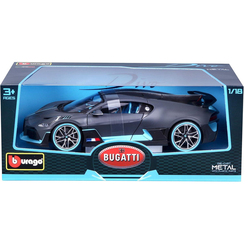 Burago 1:18 Bugatti Divo Flat Dark Grey Die Cast