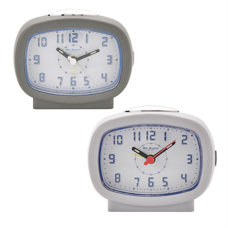 Wm Widdop Qtz Beep Alarm LED Dial/Snooze Silver