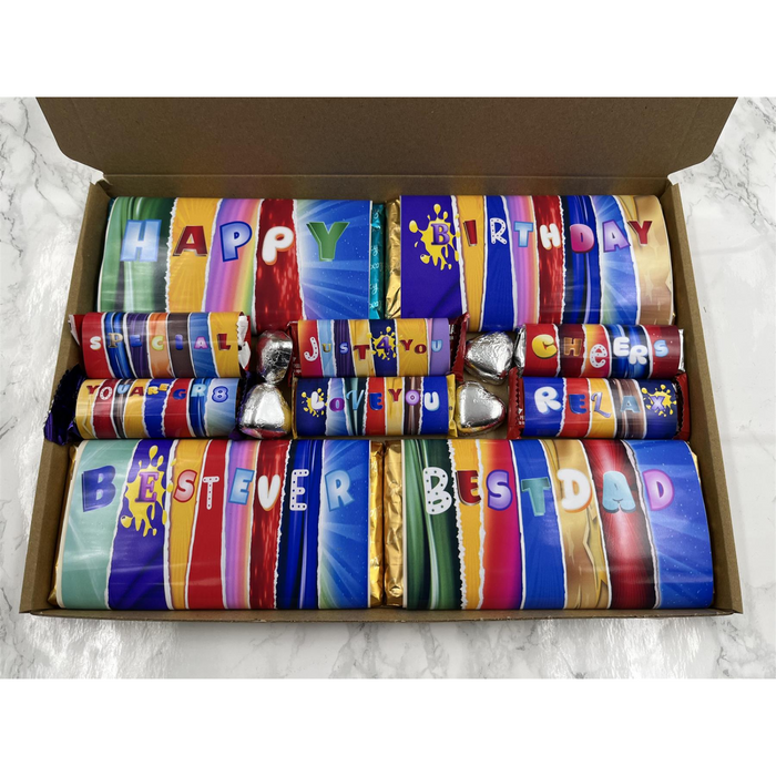 Fun Novelty Birthday Chocolate Wrapper Gift Box - Best Dad