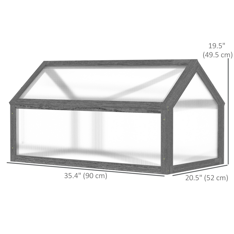 Wooden Cold Frame Greenhouse Garden Portable Raised Planter