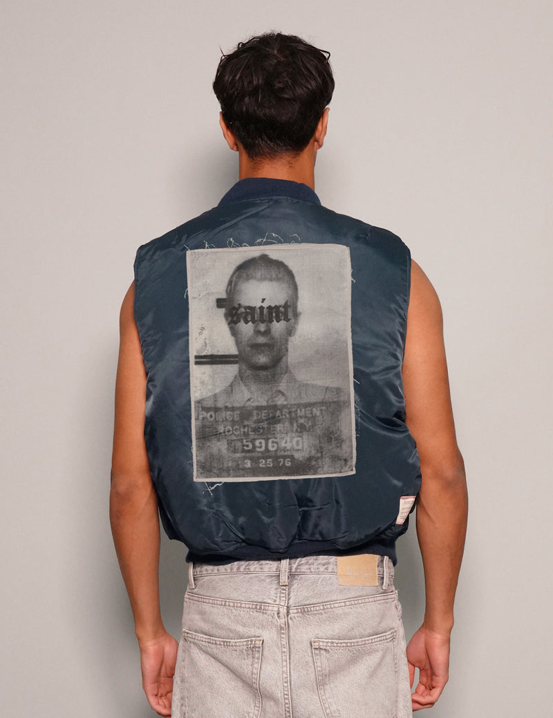 'Saint' Bomber Gilet in Navy