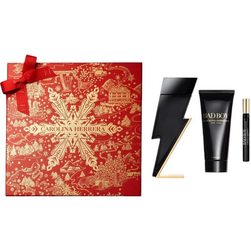 Carolina Herrera Bad Boy Gift Set (Eau De Toilette Spray 100ml  Shower Gel 100ml  Eau De Toilette Spray 10ml)
