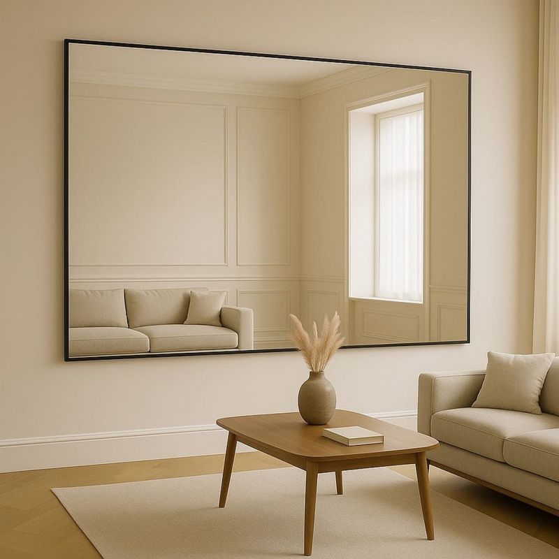 Takara - Full Length Black Metal Rectangle Mirror - 200cm x 150cm