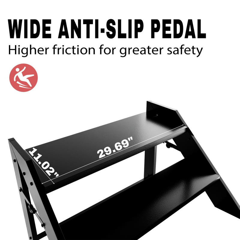 Step Ladder 2 Step Folding, Step Stool Foldable, RV Steps with Non Slip Feets, Max Load Capacity 660lbs Hot Tub Steps for Home, Travel Trailer, Camper, Mobile Home, Spa, and Porch