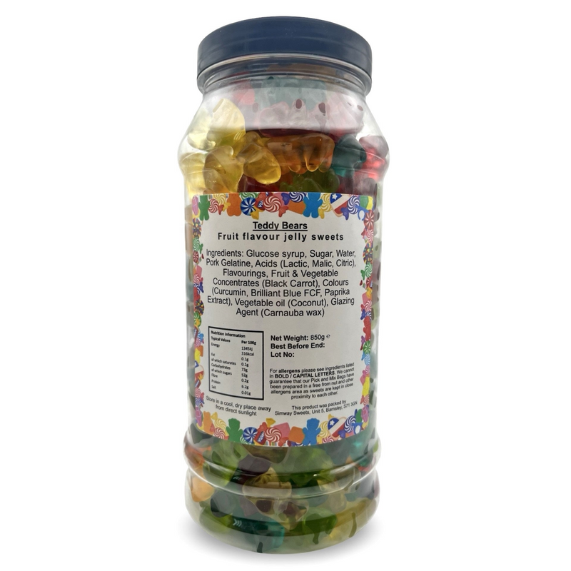 Gummy Teddy Bears Jelly Gummy Retro Sweets Gift Jar - 850g