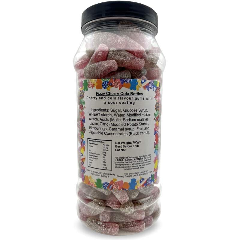 Fizzy Cherry Cola Bottles Retro Sweets Gift Jar - 700g