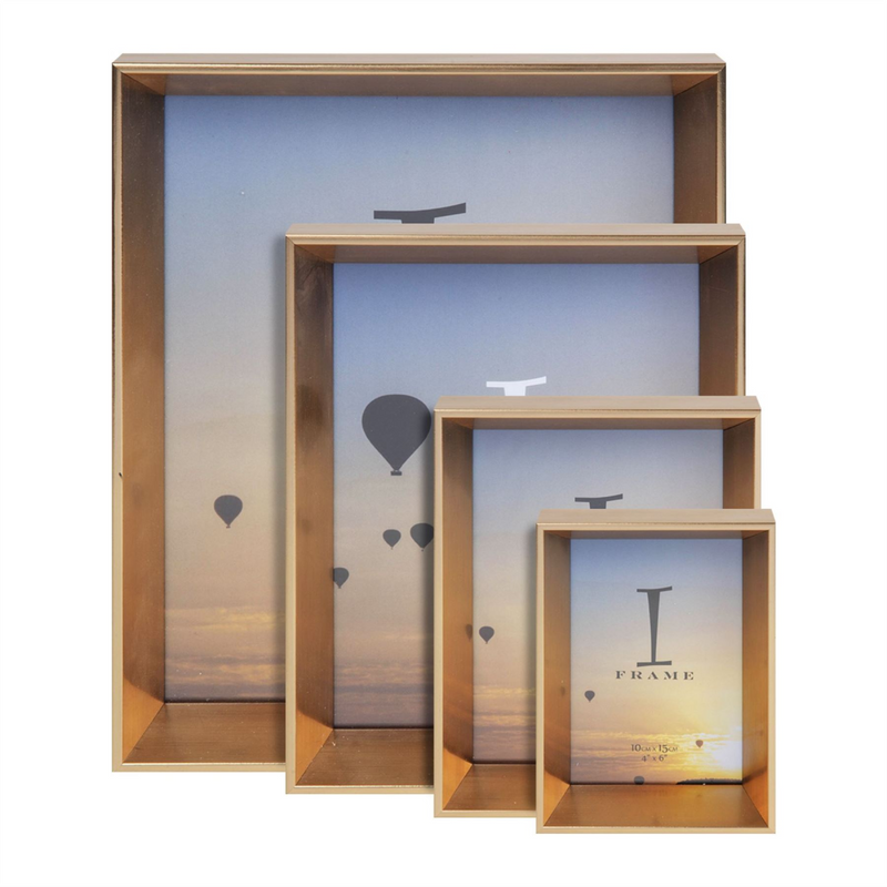 iFrame Gold Angled Box Photo Frame 8" x 10"
