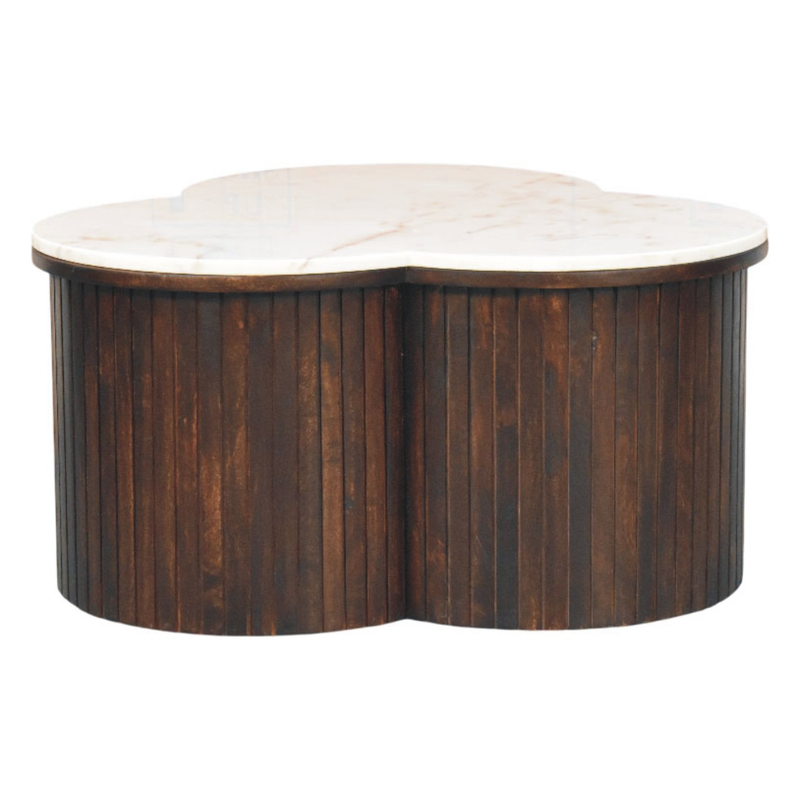 Artisan Furniture Solid Wood Verona Marble Coffee Table, Brown & White