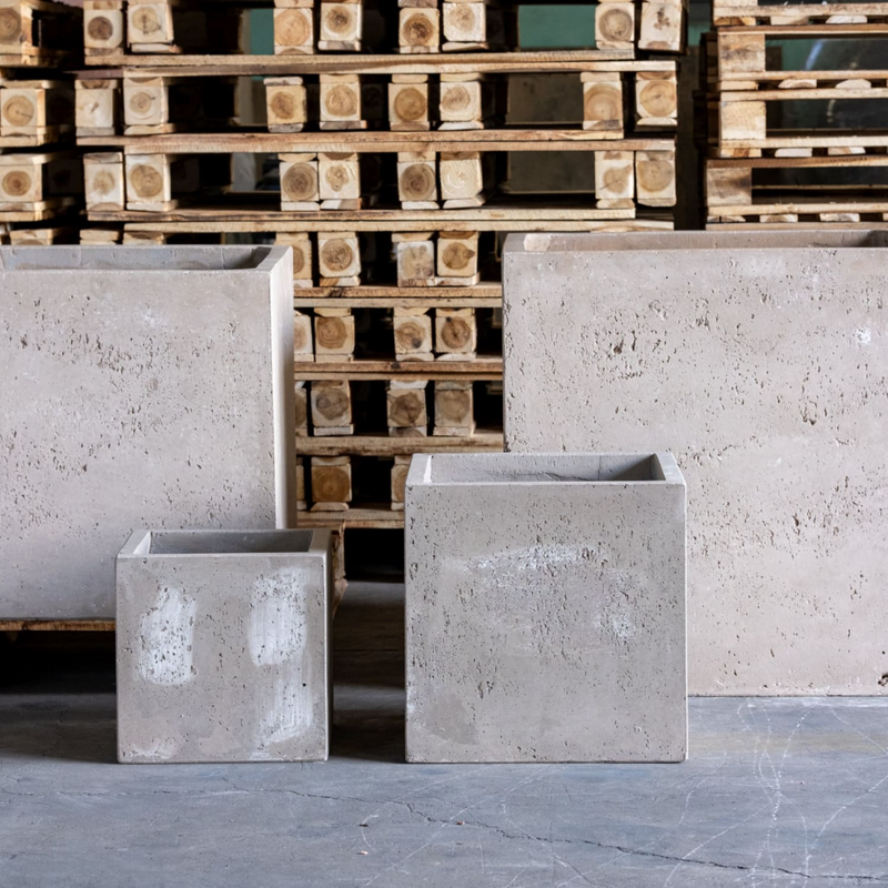 Cubrosa | Truffle – 55cm Large Square Concrete Planter – 115L Heavyweight Plant Pot