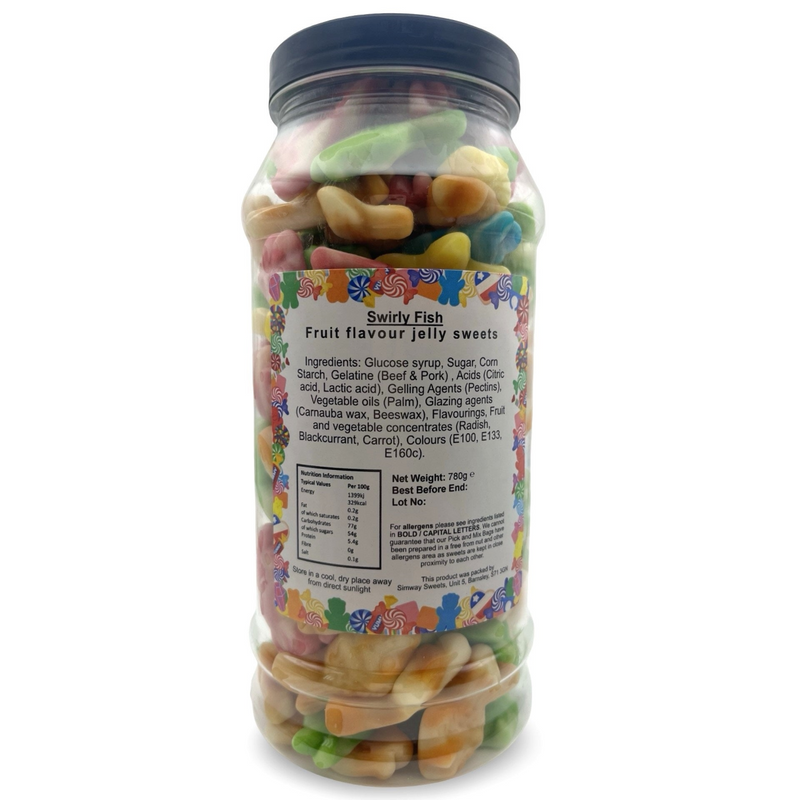 Swirly Fish Jelly Gummy Retro Sweets Gift Jar - 780g