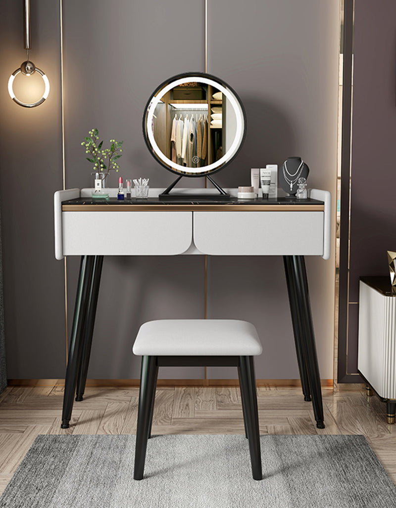 Tulip Dressing Table With LED Mirror And Stool
