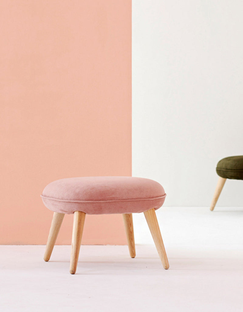 Blanche Velvet Kid Stool