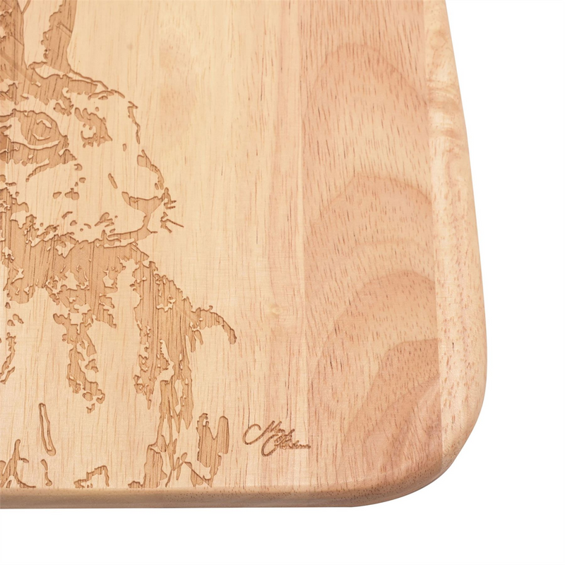 Meg Hawkins Rubber Wood Engraved Board - Hare 35x20cm