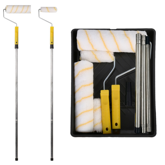 Paint Roller Set Paint Rollers with Extension Pole Tray Paint Brush Roller Sleeves for Painting Wall Ceiling