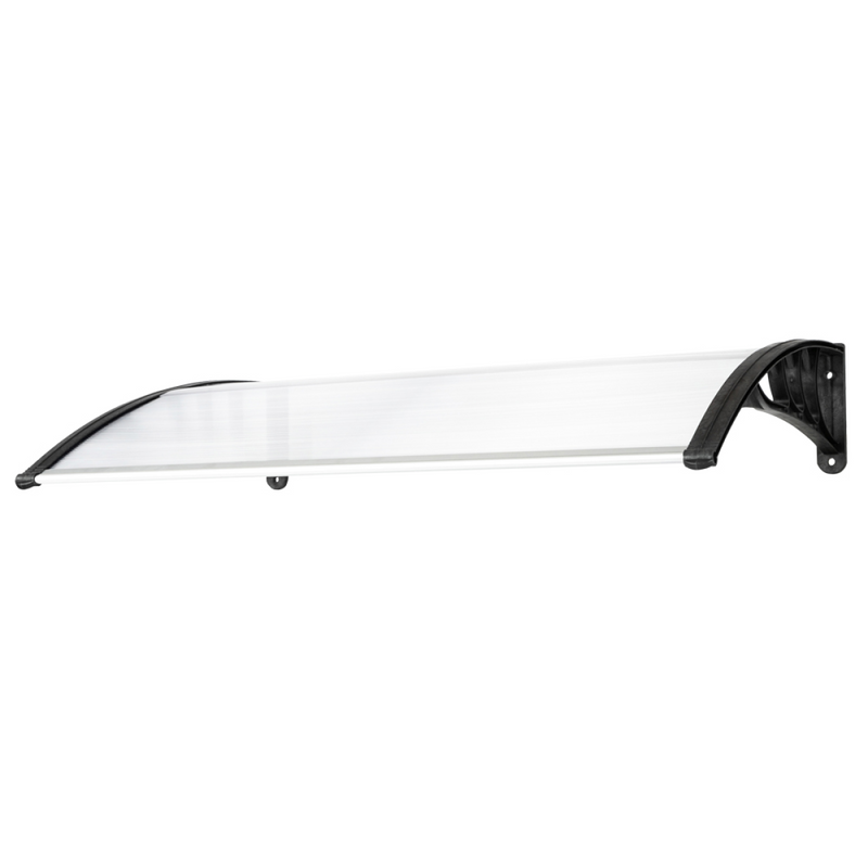 HT-120 x 80 Household Application Door & Window Rain Cover Eaves Canopy White & Black Bracket