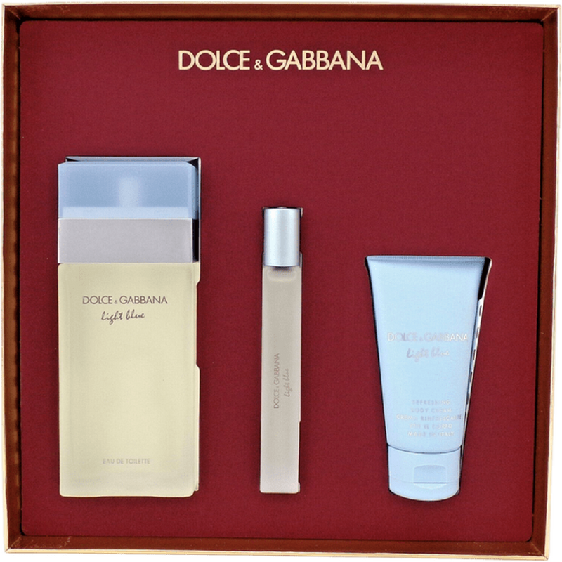 Dolce & Gabbana Light Blue Gift Set (Eau De Toilette 100ml  Body Cream 50ml  Eau De Toilette 10ml)