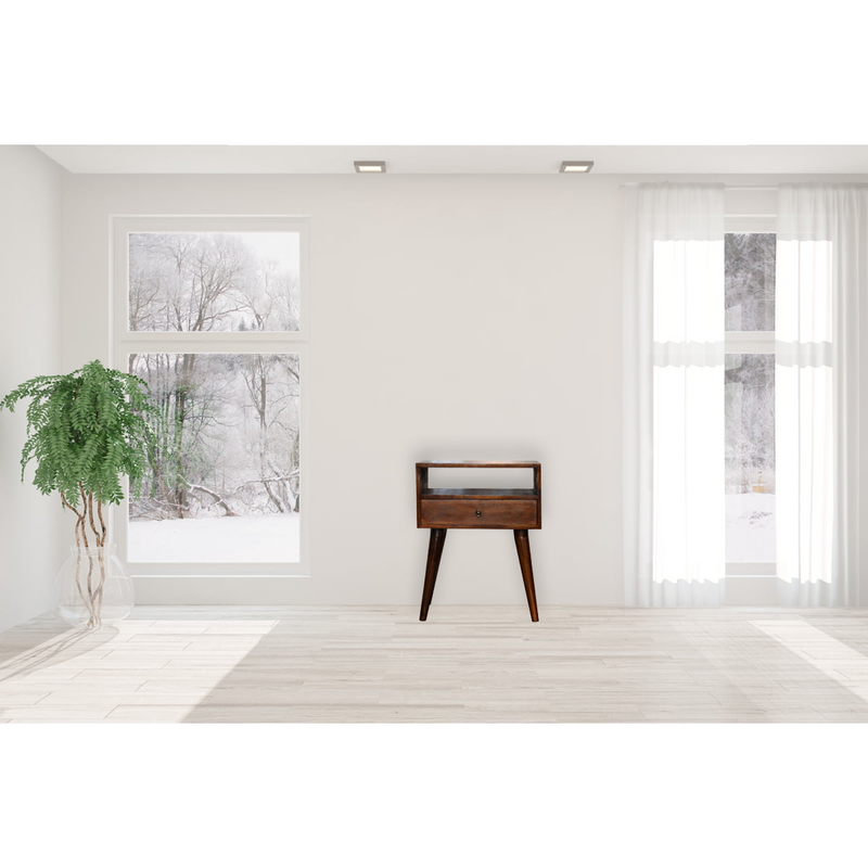 Artisan Furniture Solid Wood Modern Chestnut Solid Wood Bedside
