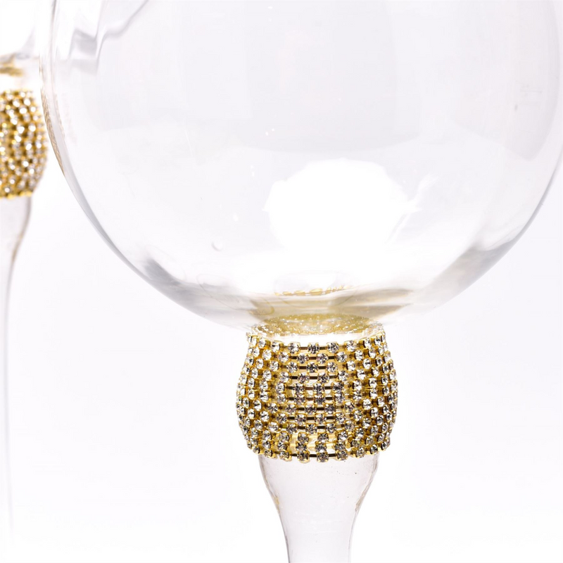 Hestia Set of 3 Diamante Goblets with Gold Detail