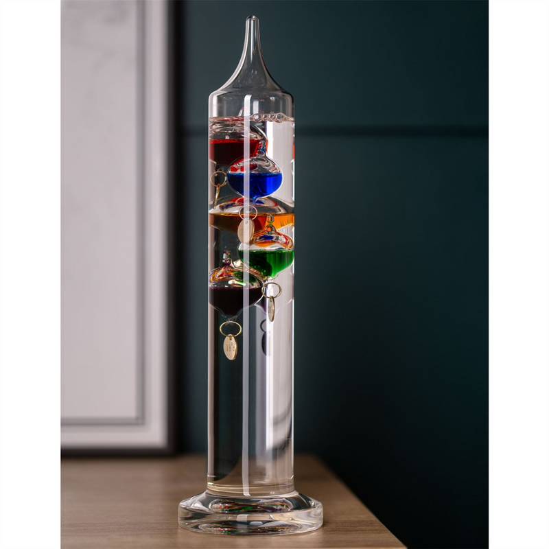 Galileo Thermometer - 33cm multi col 5 bulb