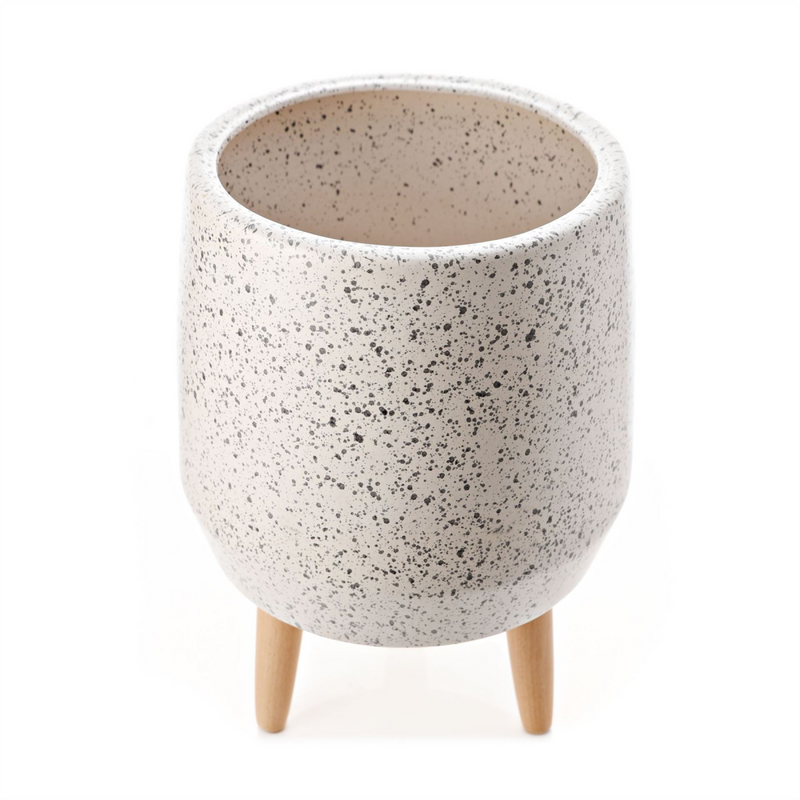Speckled White Ceramic Planter 40cm