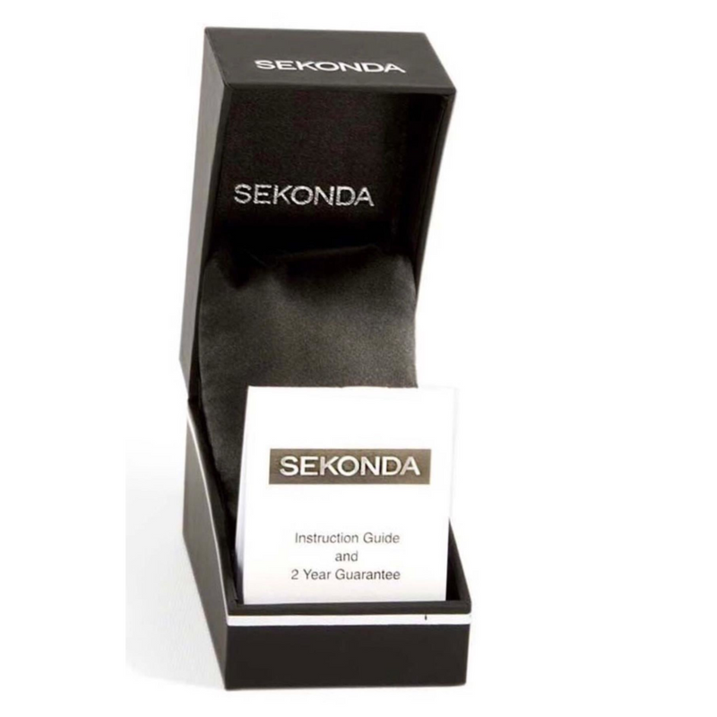 SEKONDA Men's Blue Dial Analogue Display Black PU Strap Watch 3536