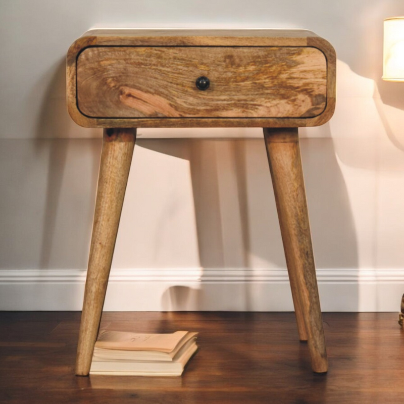 Artisan Furniture Solid Wood Avora Oak-ish Nightstand with 1 drawer