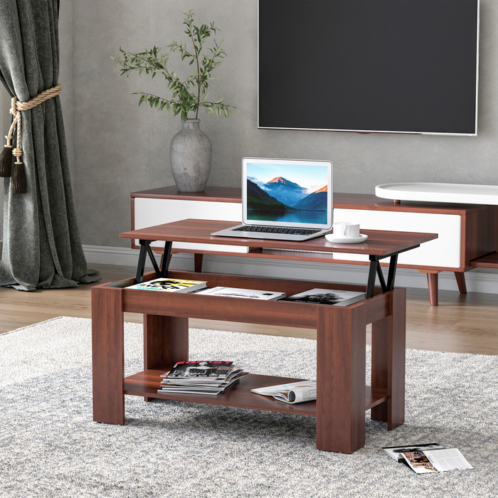 Coffee Table, 50/63H cm-Natural Wood Grain Colour