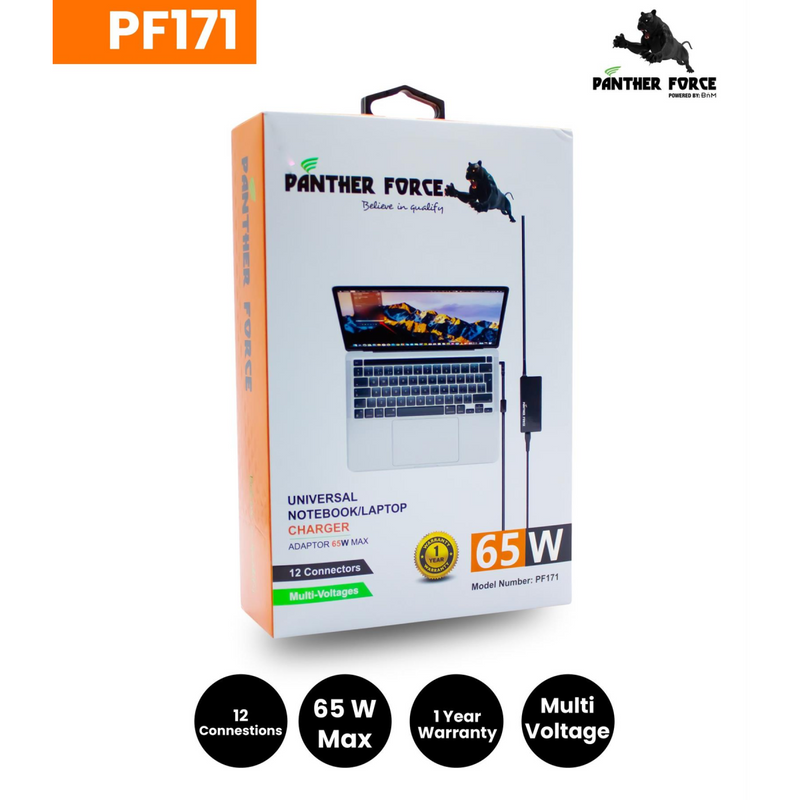 Panther Force Universal Notebook/Laptop Charger 65w