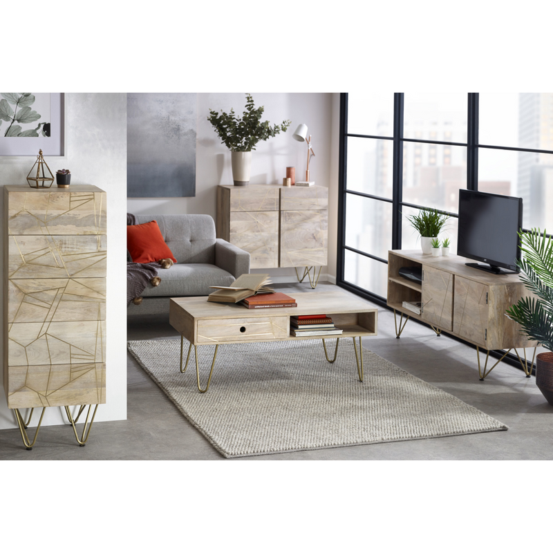 Light Gold 2 Door Medium Sideboard