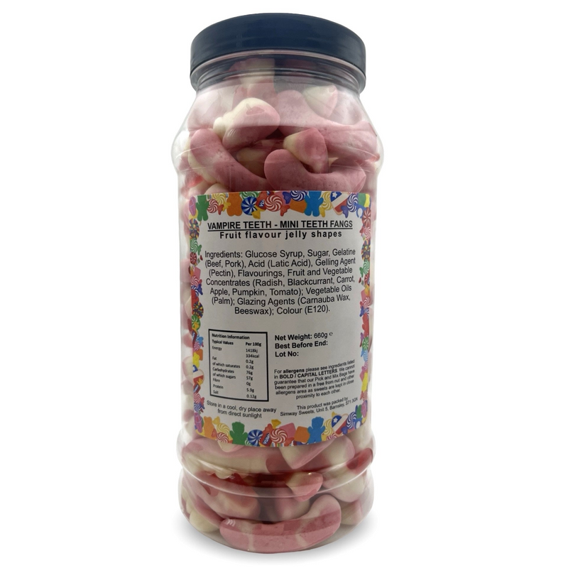 Mini Vampire Fangs Jelly Gummy Retro Sweets Gift Jar - 660g
