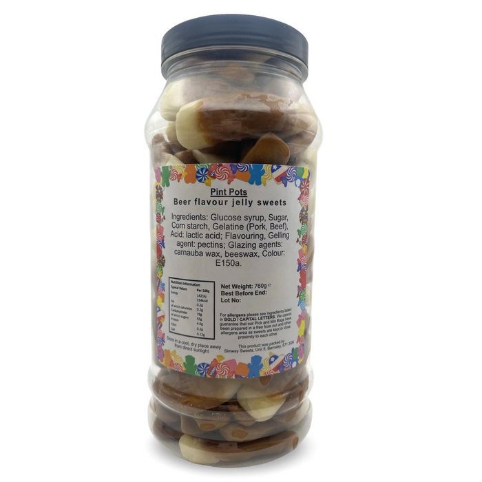 Pint Pots Jelly Gummy Retro Sweets Gift Jar - 760g