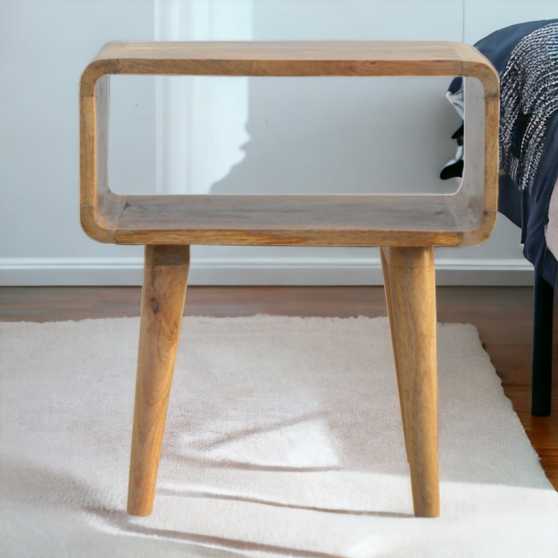 Artisan Furniture Solid Wood Curved Open Bedside