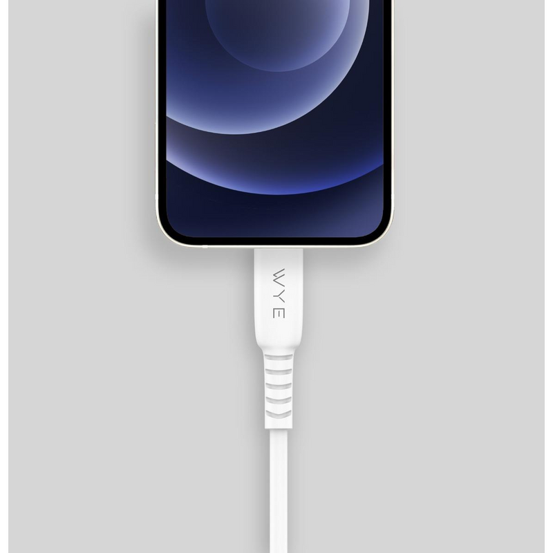 WYE USB-A to 8-Pin Fast Charging & Data Cable 3m - White