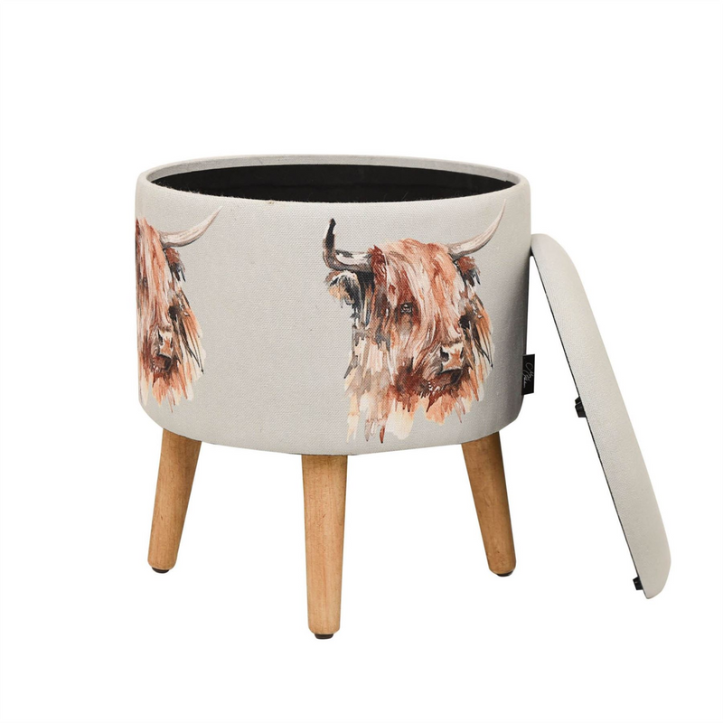 Meg Hawkins Storage Footstool - Highland Cow