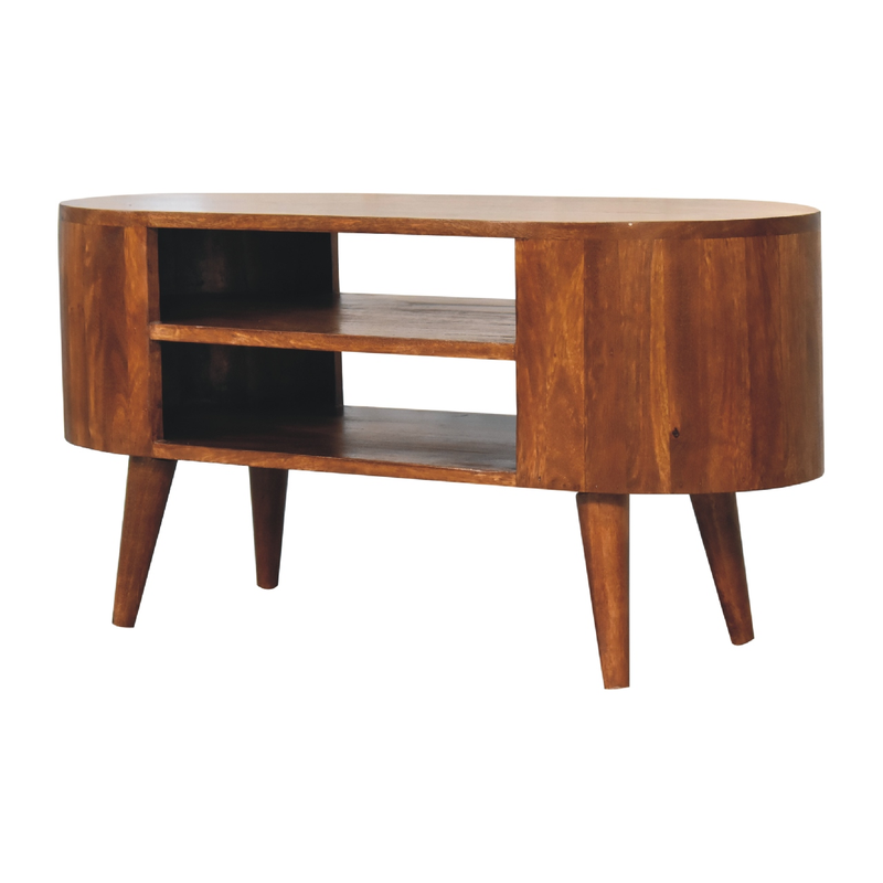 Artisan Furniture Solid Wood Cortez Chestnut Media Unit, 2 Open Slots, Brown