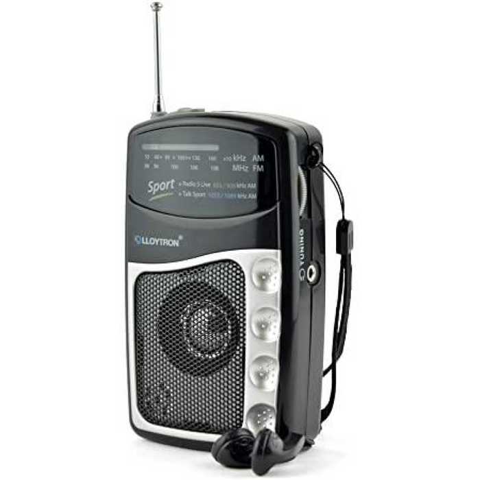 Lloytron 2 Band Personal Sports Radio with Earphones- N2201BK