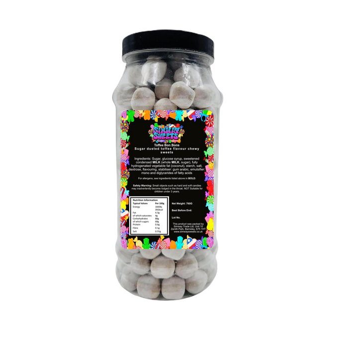 Toffee Flavour Bon Bons Retro Sweets Bon Bons Gift Jar - 760g