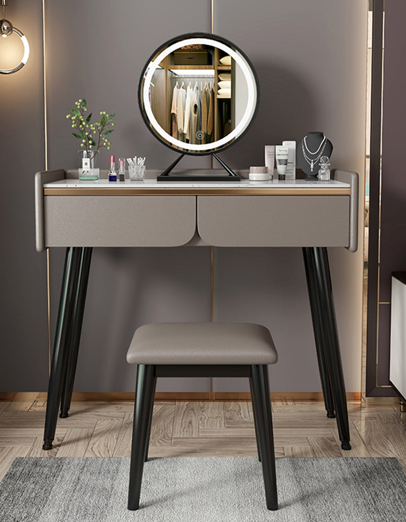 Tulip Dressing Table With LED Mirror And Stool