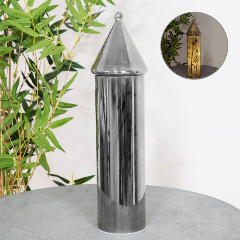Hestia Glass House Style Ornament with LED Lights 35cm