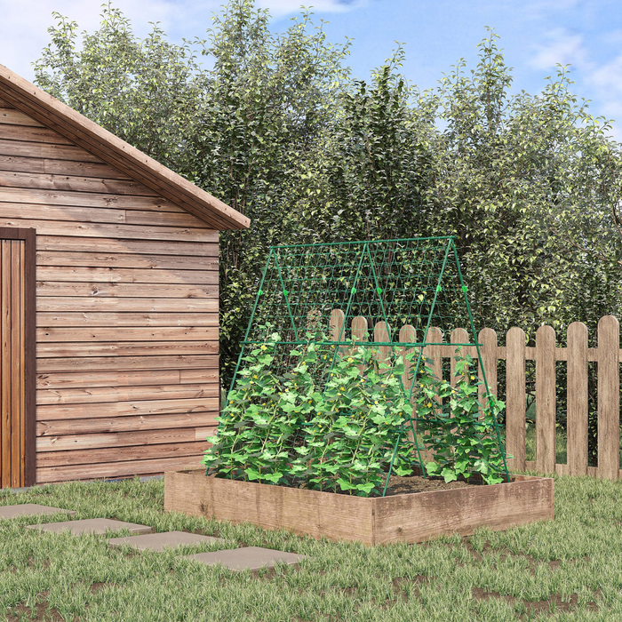 Outsunny A-Frame Trellis Plant Support for Vegetables, Flowers, Fruit
