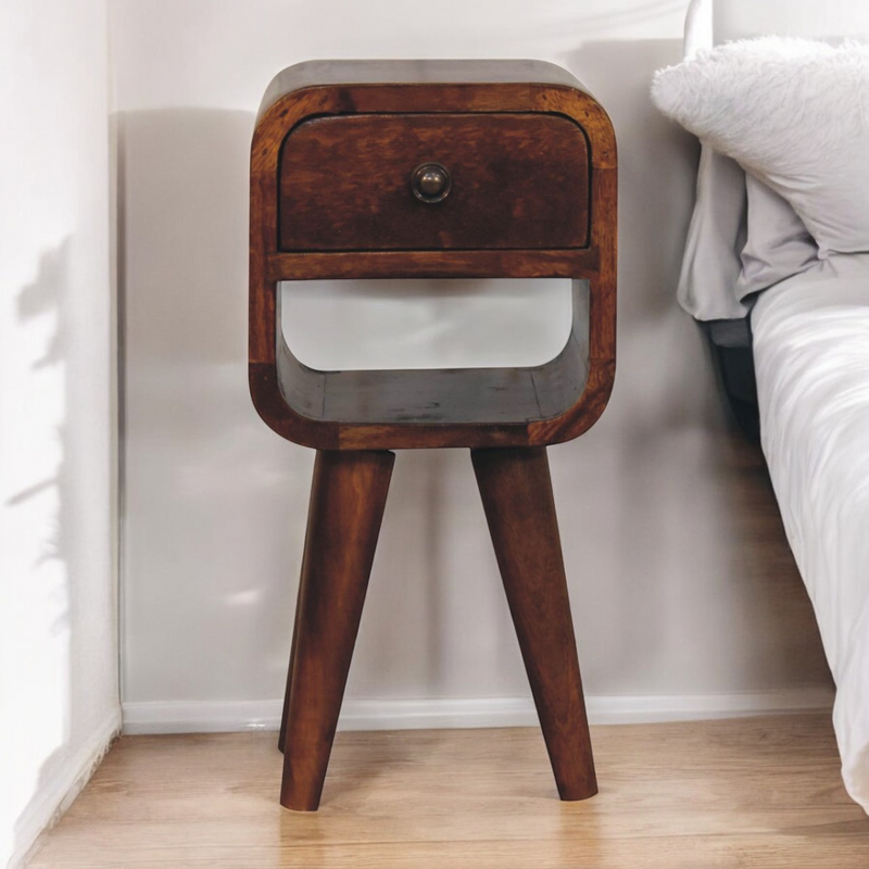 Artisan Furniture Solid Wood Extra Mini Chestnut Curve Lower Bedside