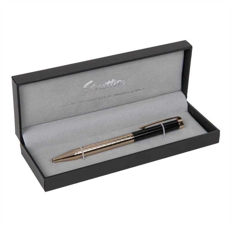 Stratton Ballpoint Pen - Black & Gold