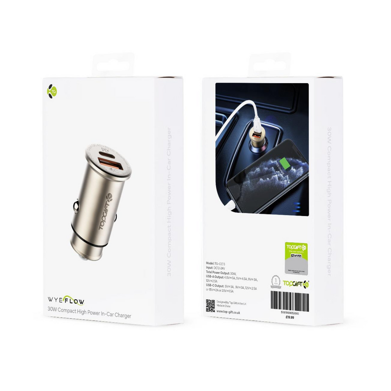 WYEFLUX 30W Compact High Power In-Car Charger