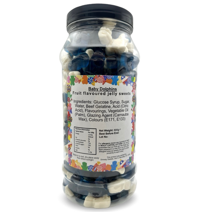 Baby Dolphins Jelly Gummy Retro Sweets Gift Jar - 800g