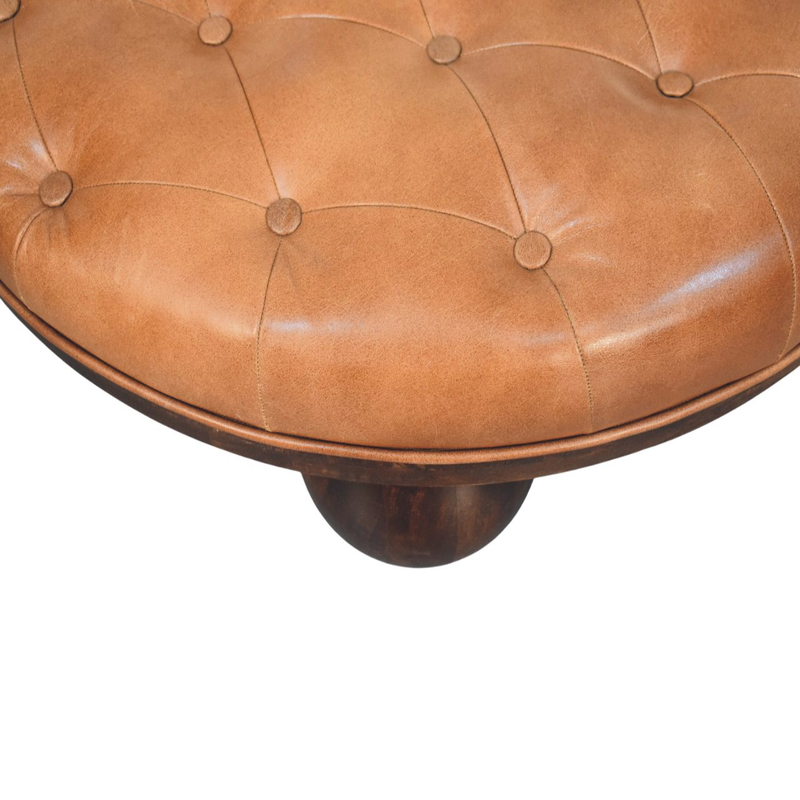 Artisan Furniture Solid Wood Sfera Coffee Table, Upholstered, Brown