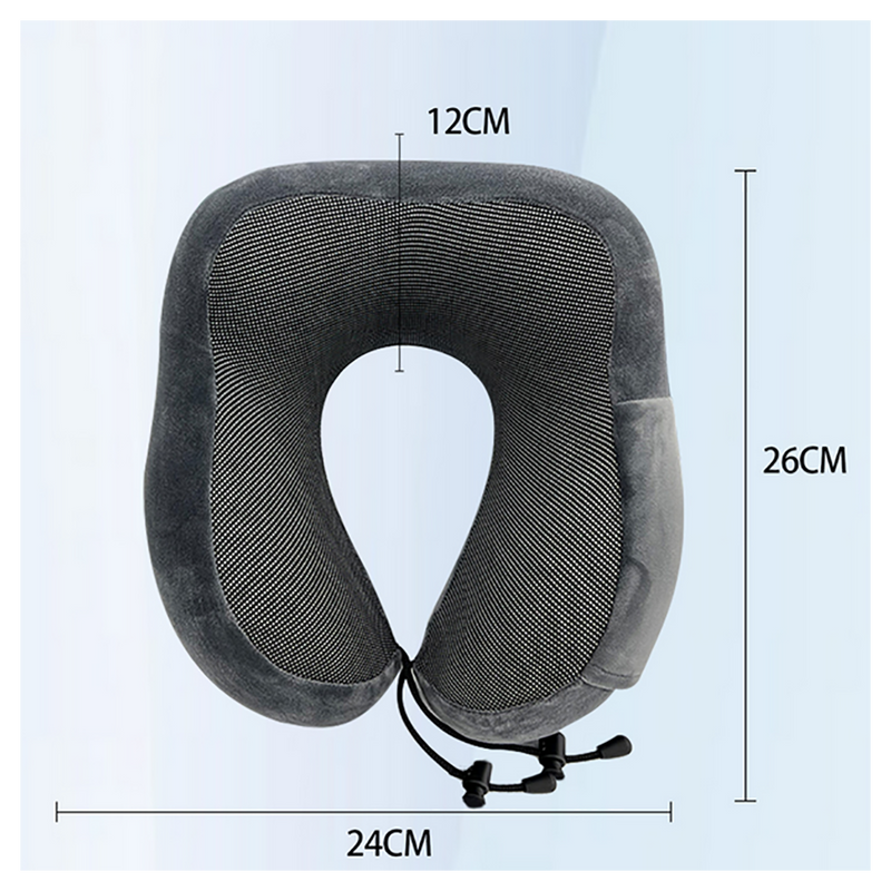 Memory Foam Travel Pillow Neck Support Cushion Without Carry Bag Ear Plugs Mask