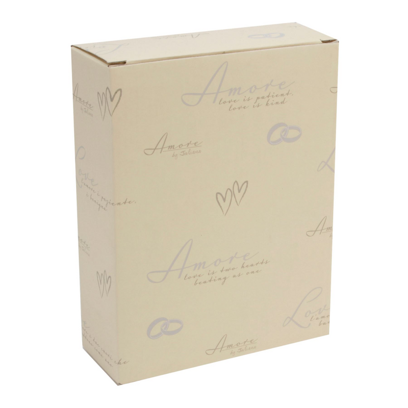Amore Silverplated Frame with Hearts & Crystals 5" x 7"